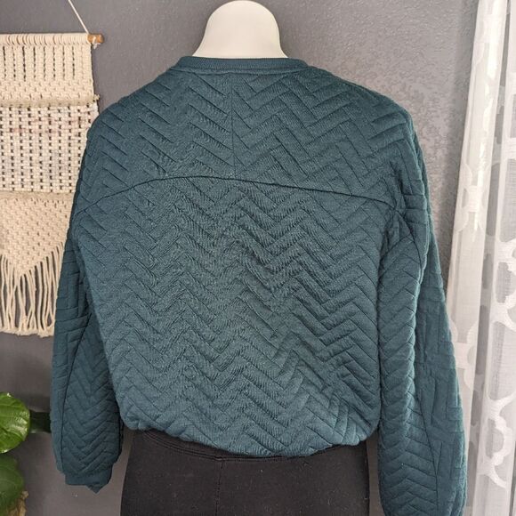 Teal Quilted Sweatshirt A New Day - Picture 3 of 7